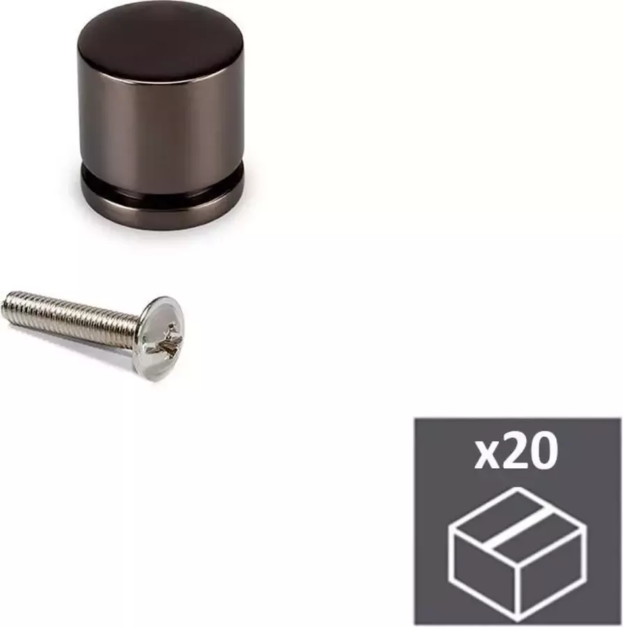 Emuca Meubelknop Zamak Titanium 20 st
