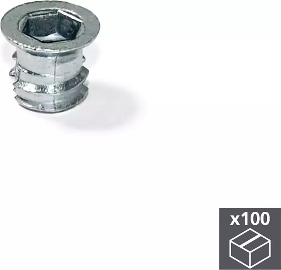 Emuca Moer voor verzonken gaten metrische schroefdraad M8 Zamak Verzinkt 100 st