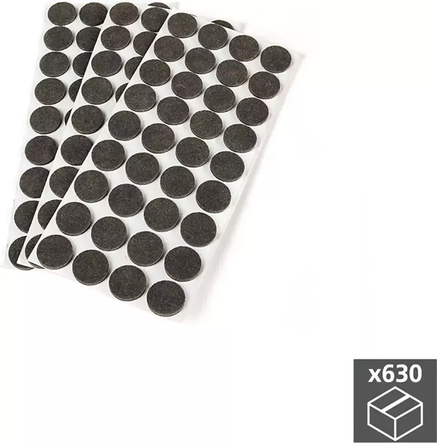 Emuca Zelfklevende anti-kras viltjes voor meubels rond D. 30 mm 630 st