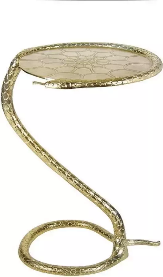 &Klevering Bijzettafel Sidetable Python Slang goud metaal 57 cm hoog