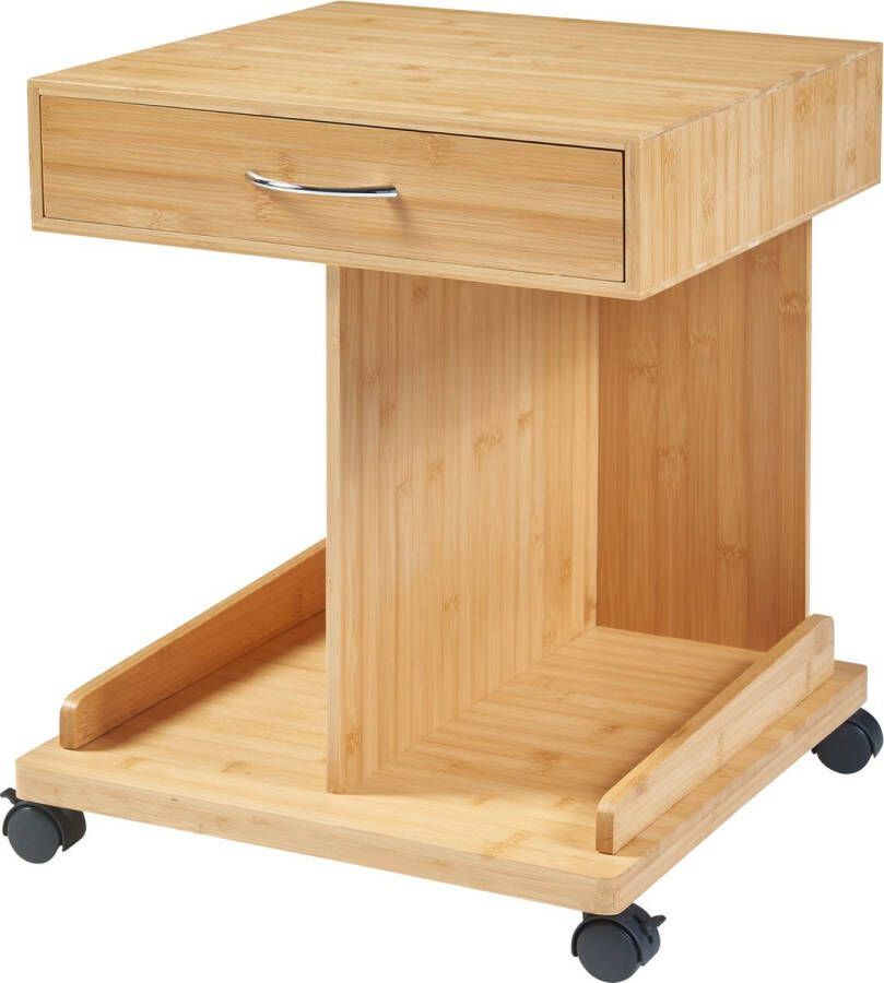 En.casa Bijzettafel op wielen Jokkmokk 56 5x43x43 cm bamboe