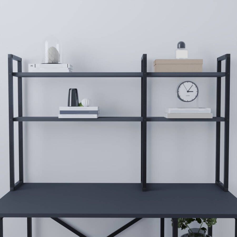 en.casa Bureau organizer Askøy 120x20x74 cm antraciet en zwart