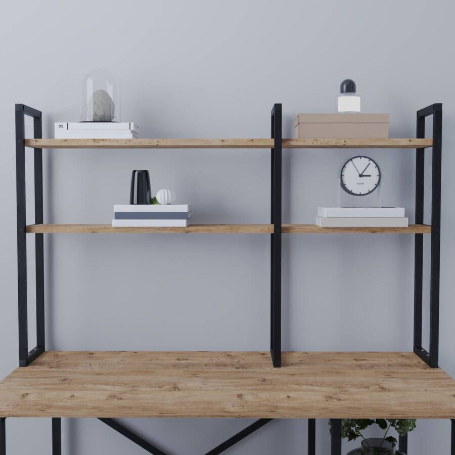 en.casa Bureau organizer Askøy 120x20x74 cm eikenkleurig en zwart