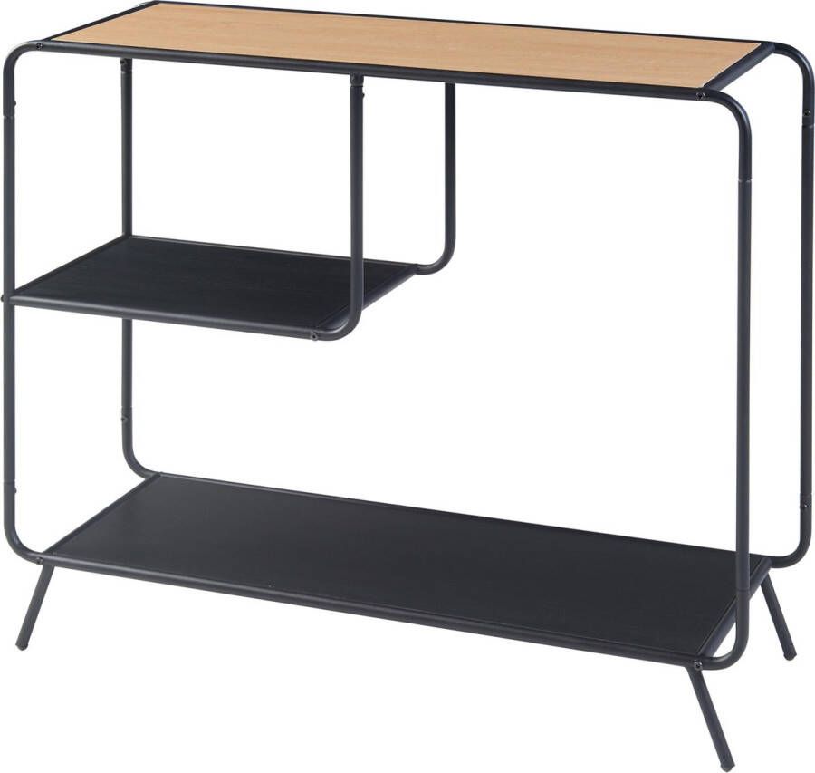 En.casa Console tafel Krødsherad 83x102x36 cm zwart en eikenkleurig