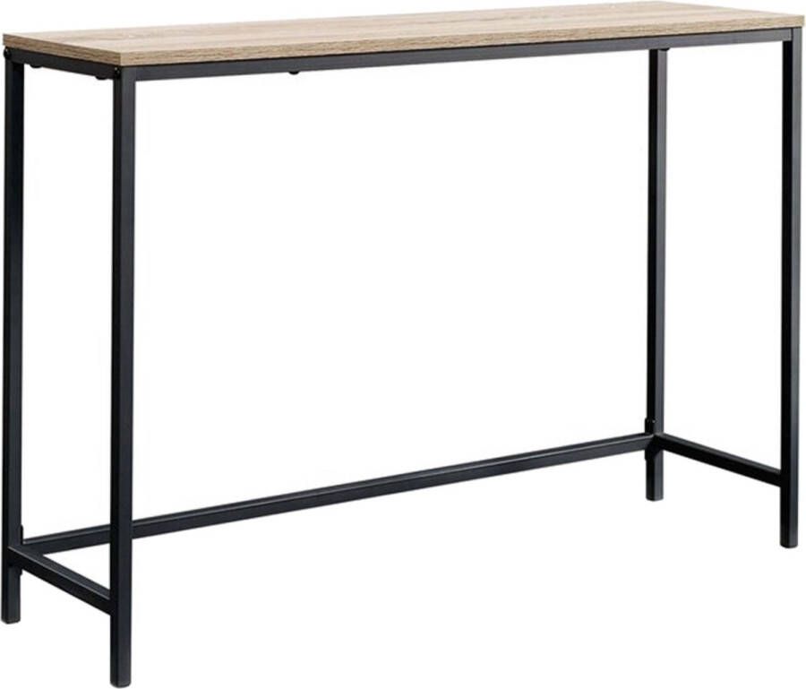 en.casa Console tafel Kronoby 80x100x30 cm zwart mat en eikenkleurig