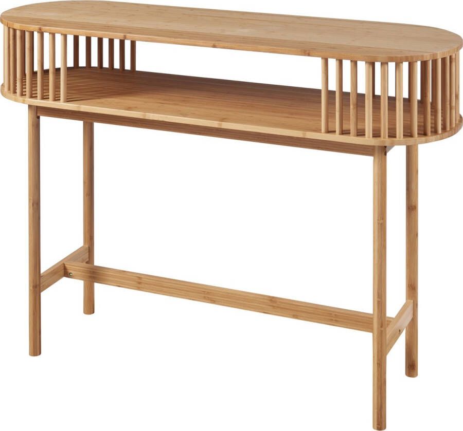 En.casa Console tafel Pomarkku ovaal 120x39x85 cm bamboe