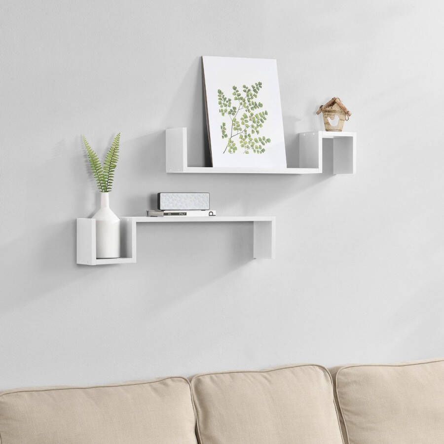 en.casa [ ] Design Wandplank tweedelige set wit