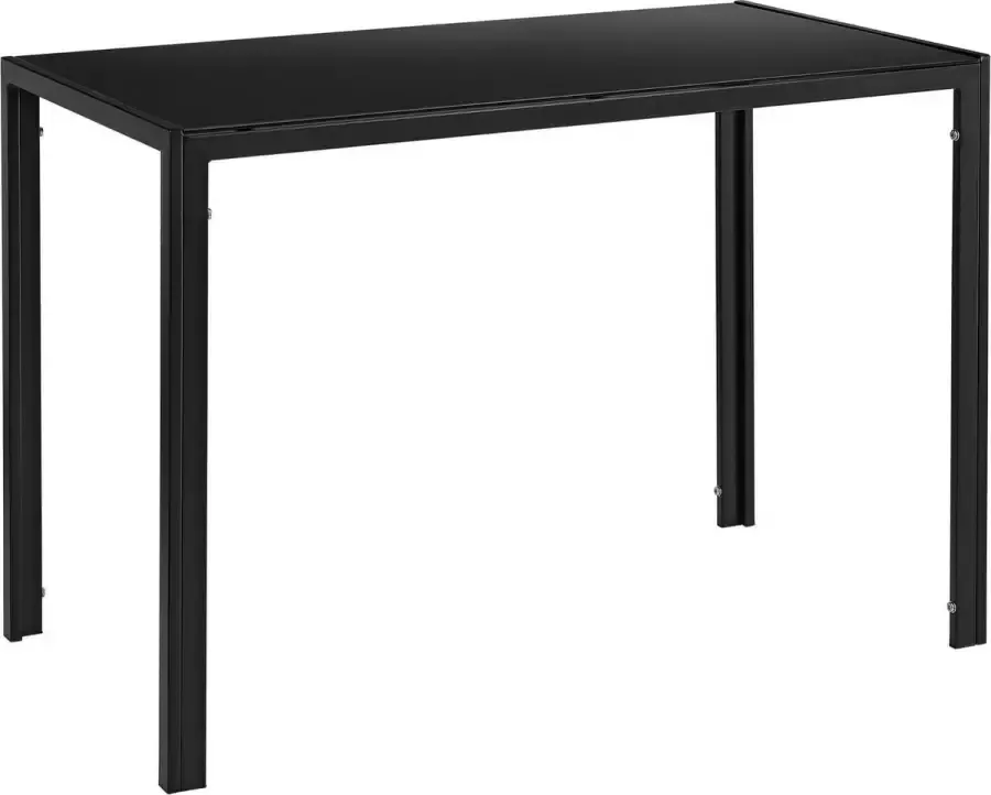 En.casa Eettafel Porvoo gehard glas 8 mm 105x60x75 cm zwart