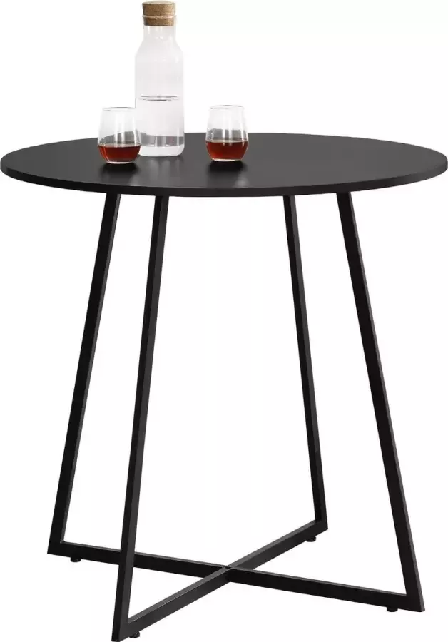 en.casa Eettafel Vaggeryd rond 78x80 cm zwart