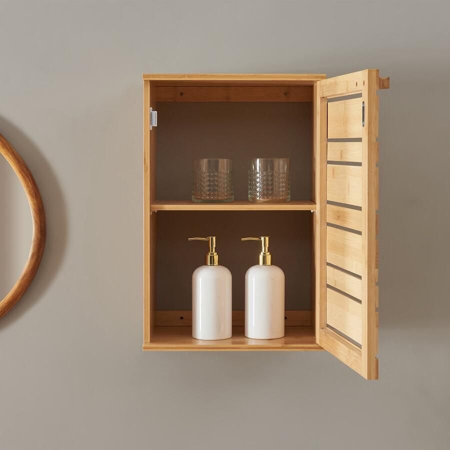 En.casa Badkamerkast Epind wandkast bamboe 50x33x20 cm naturel [ ]