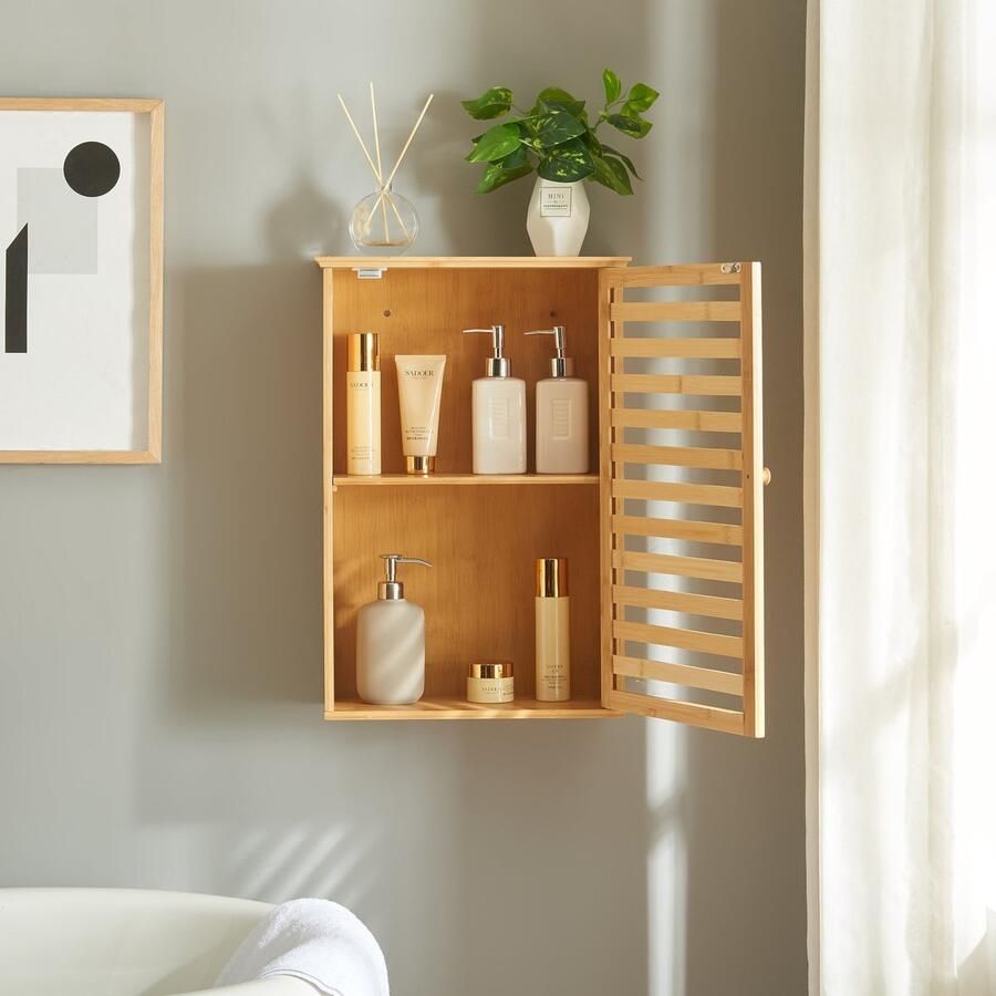 En.casa Badkamerkast Järfälla 54 5x37x16 cm bamboe naturel [ ]