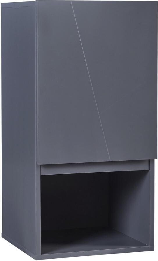 En.casa Badkamerkast Overath met deur en open vak grijs 60x30x30 cm [ ]