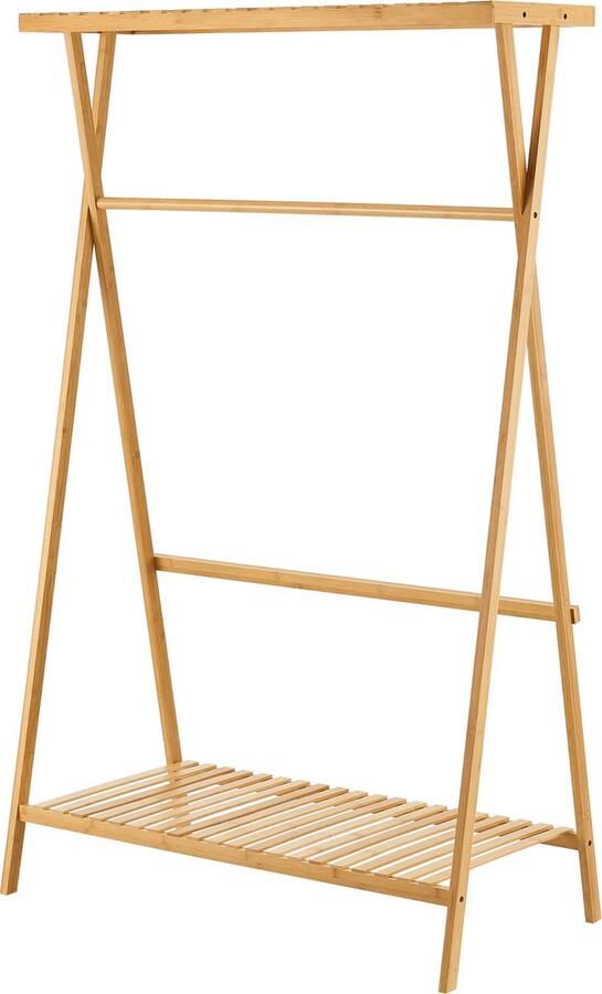 En.casa Bamboe kledingrek Horten 140x90x45 cm houtkleurig