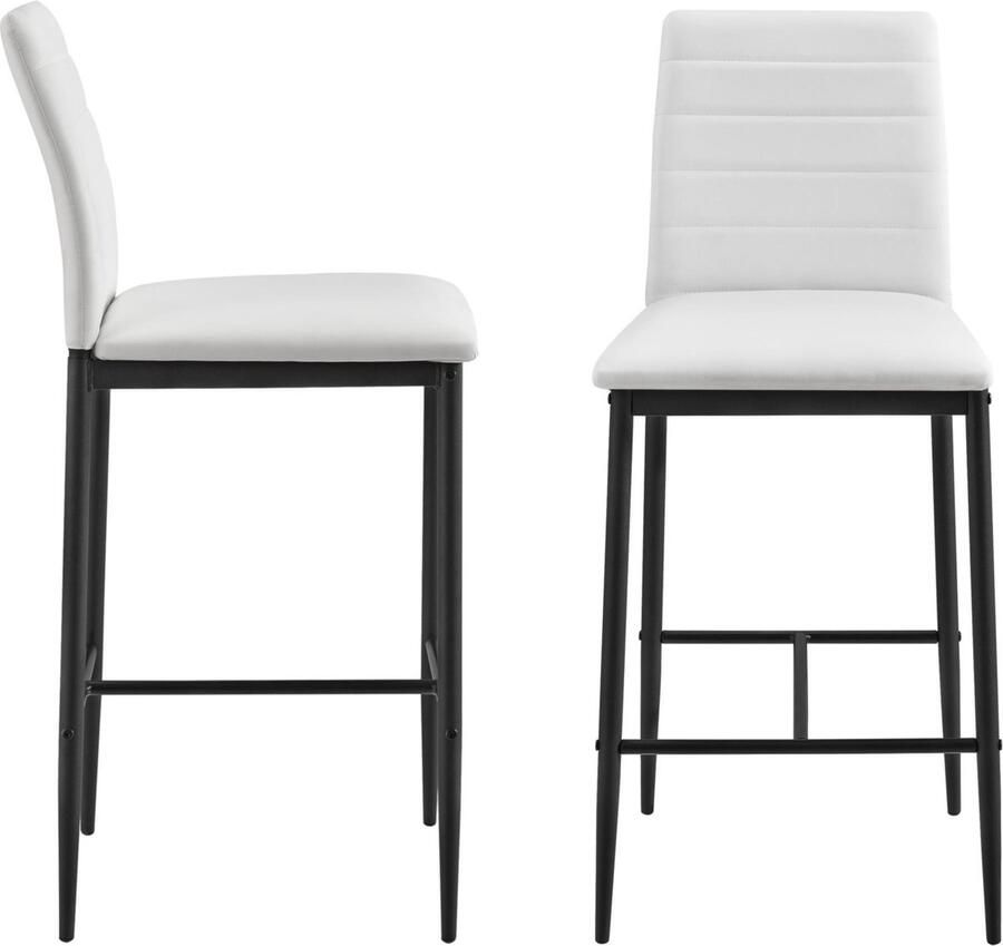 En.casa Barkruk Lidköping kunstleer 96x43x47 cm set van 2 wit