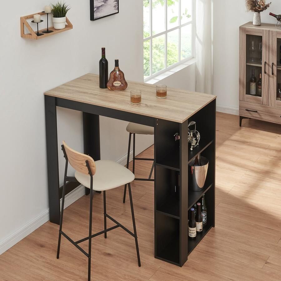 En.casa Bartafel Danderyd met 3 planken 120x60x105 5 cm zwart en eikenkleurig [ ]