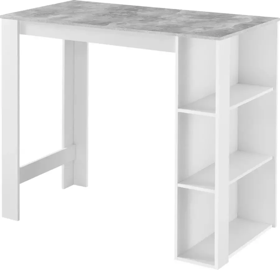 En.casa Bartafel Danderyd met 3 planken 120x60x105 5 wit en beton