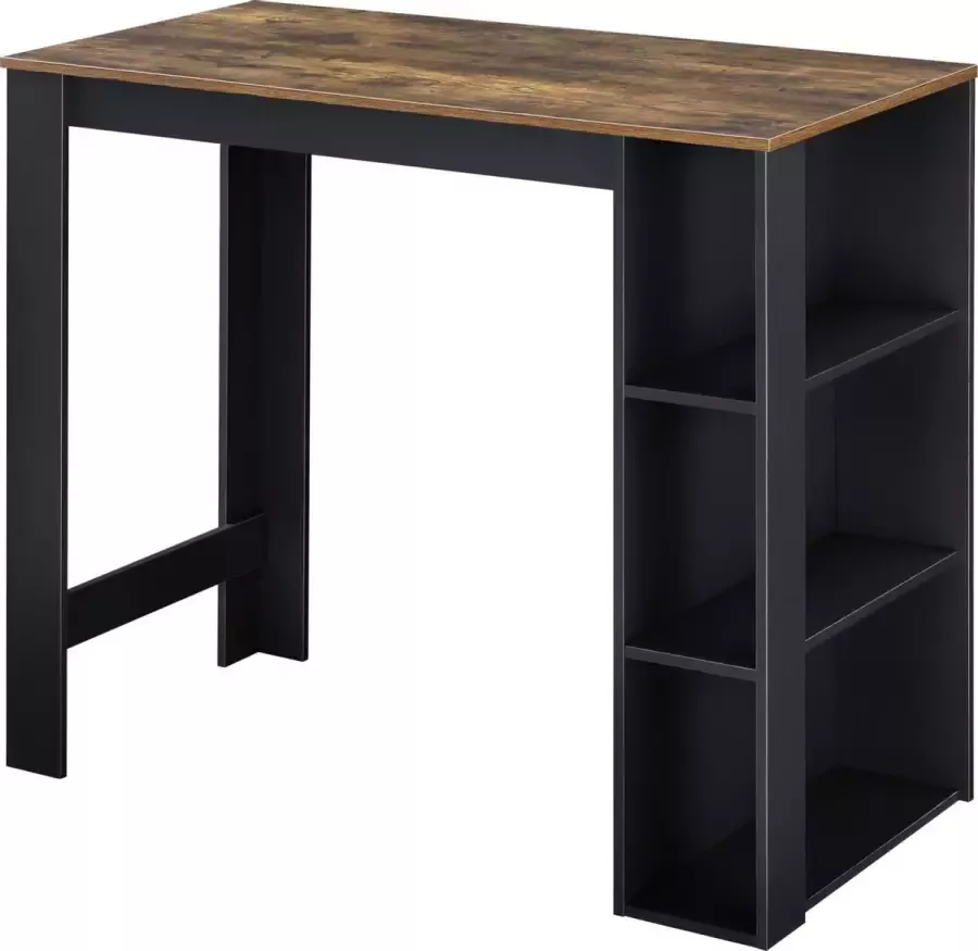 En.casa Bartafel Danderyd met 3 planken 120x60x105 5 zwart en houtkleurig [ ]