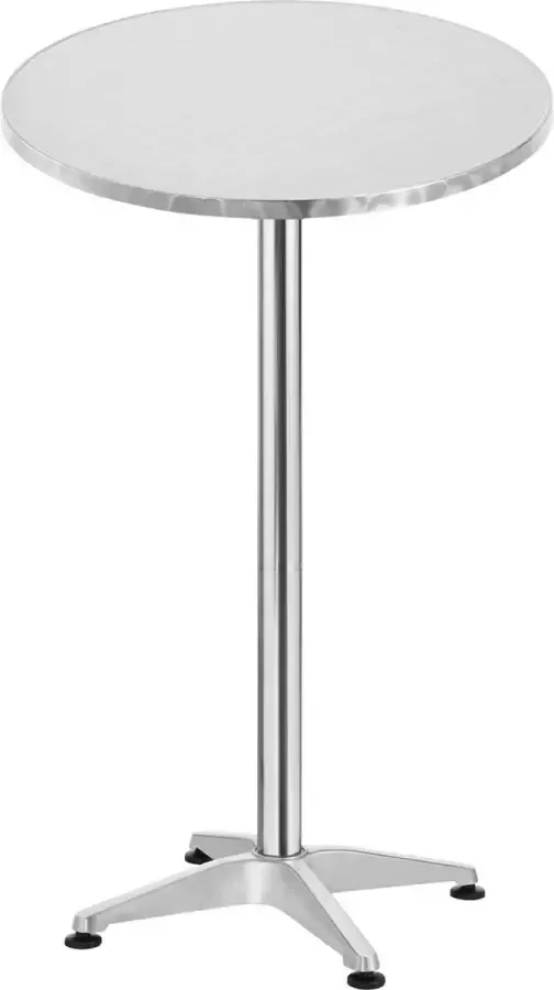 En.casa Bartafel Opvouwbaar Rond MDF aluminium & kunststof Zilver kleurig Afmeting (HxØ) 75~115 x 60 cm