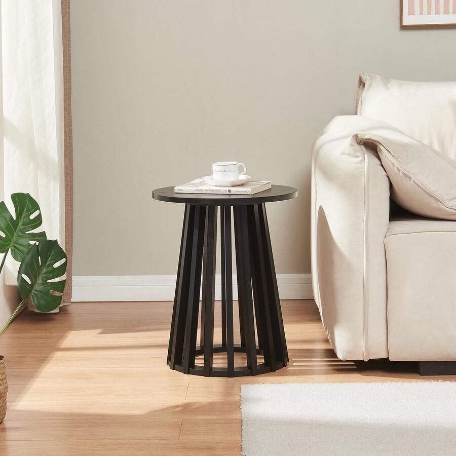 En.casa Bijzettafel Buzzard rond Ø40x48 cm zwart [ ]