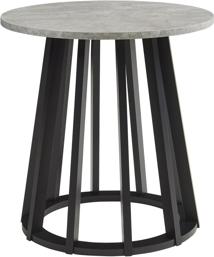 En.casa Bijzettafel Buzzard rond Ø48x48 cm betongrijs en zwart [ ]