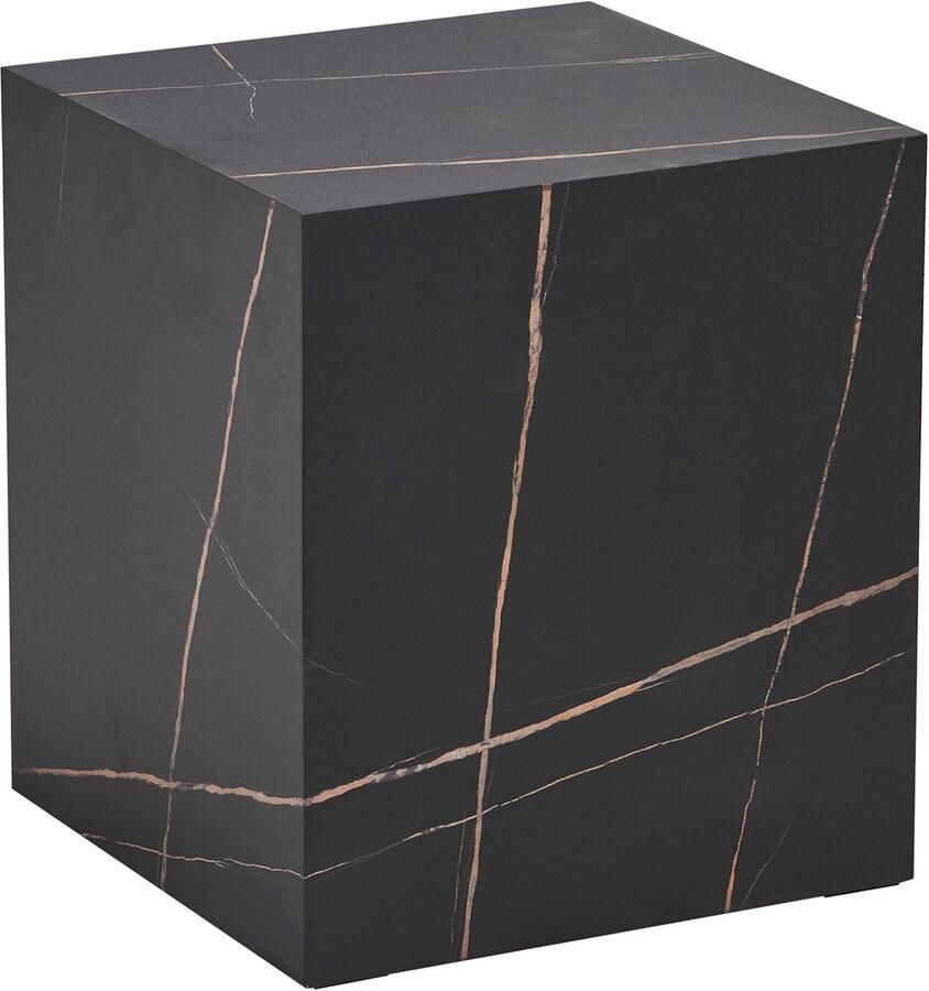 En.casa Bijzettafel Ellelu rechthoekig 45x40x40 cm marmerlook zwart [ ]