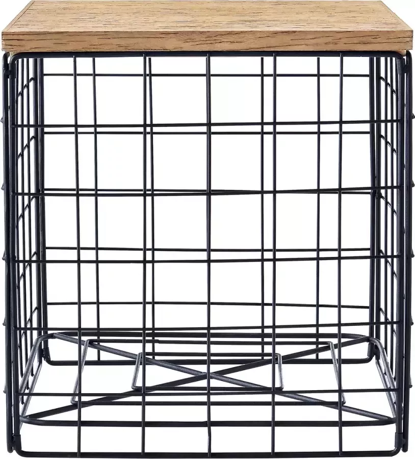 En.casa Bijzettafel Met afneembaar tafelblad Hout kleurig & zwart Afmeting (LxBxH) 40 x 40 x 42 cm