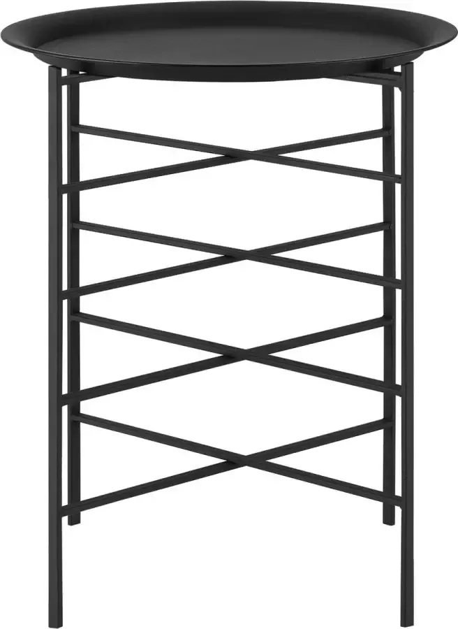 En.casa Bijzettafel Met afneembaar tafelblad Metaal Zwart Afmeting (HxØ) 40 x 52 cm