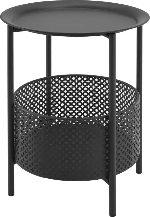 En.casa Bijzettafel Met mandje Zwart Afmeting (HxØ) 45 x 35 cm