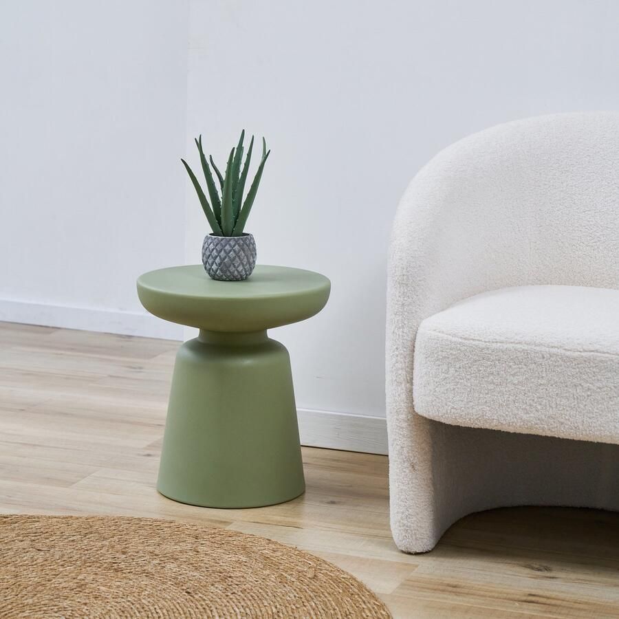 En.casa Bijzettafel Posio ronde salontafel 40 cm groen [ ]