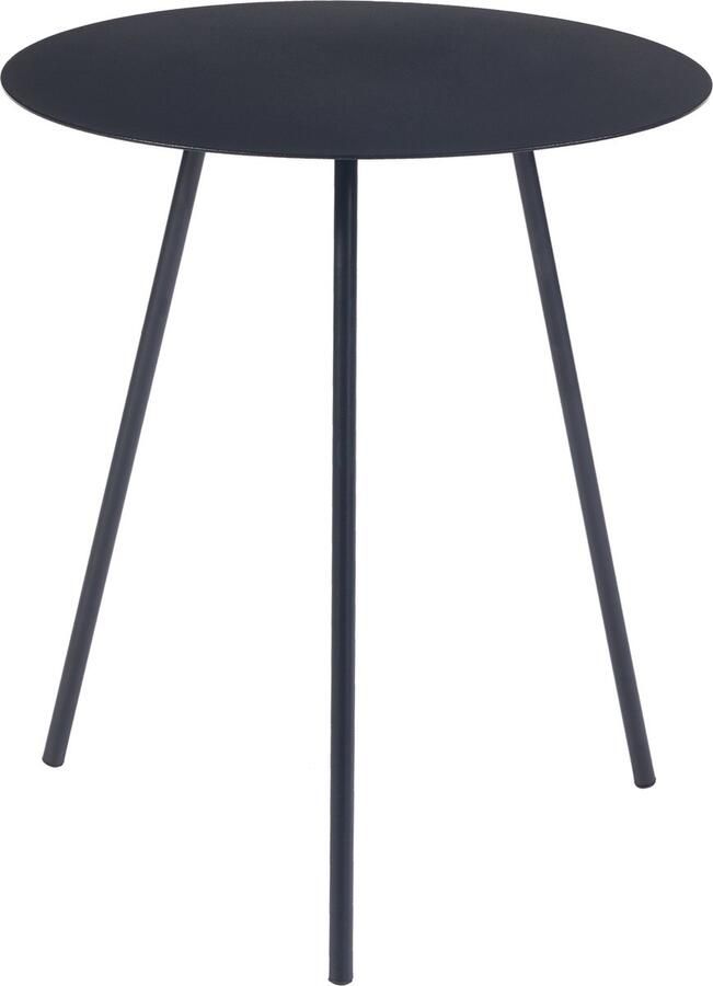 En.casa Bijzettafel Sula metaal rond 45x40 cm zwart