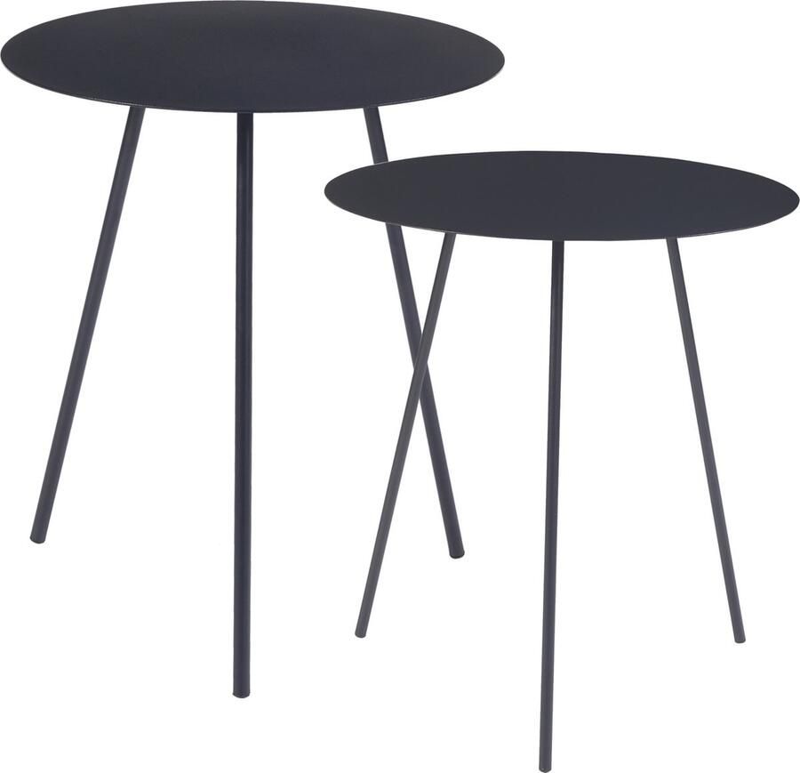 En.casa Bijzettafel Sula set van 2 zwart [ ]