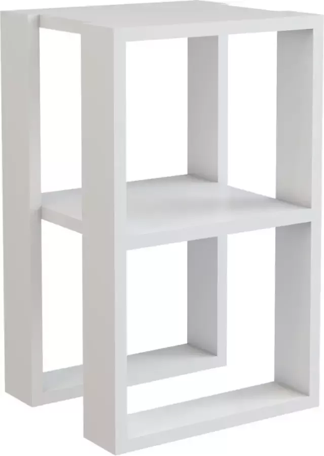 En.casa Bijzettafel Thyholm met plank 55x30x30 cm wit