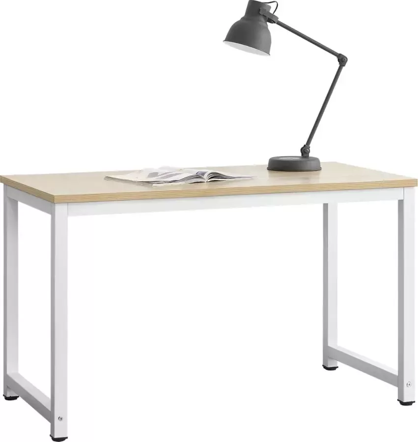 En.casa Bureau laptoptafel Herning 120x60x75 cm wit en eiken