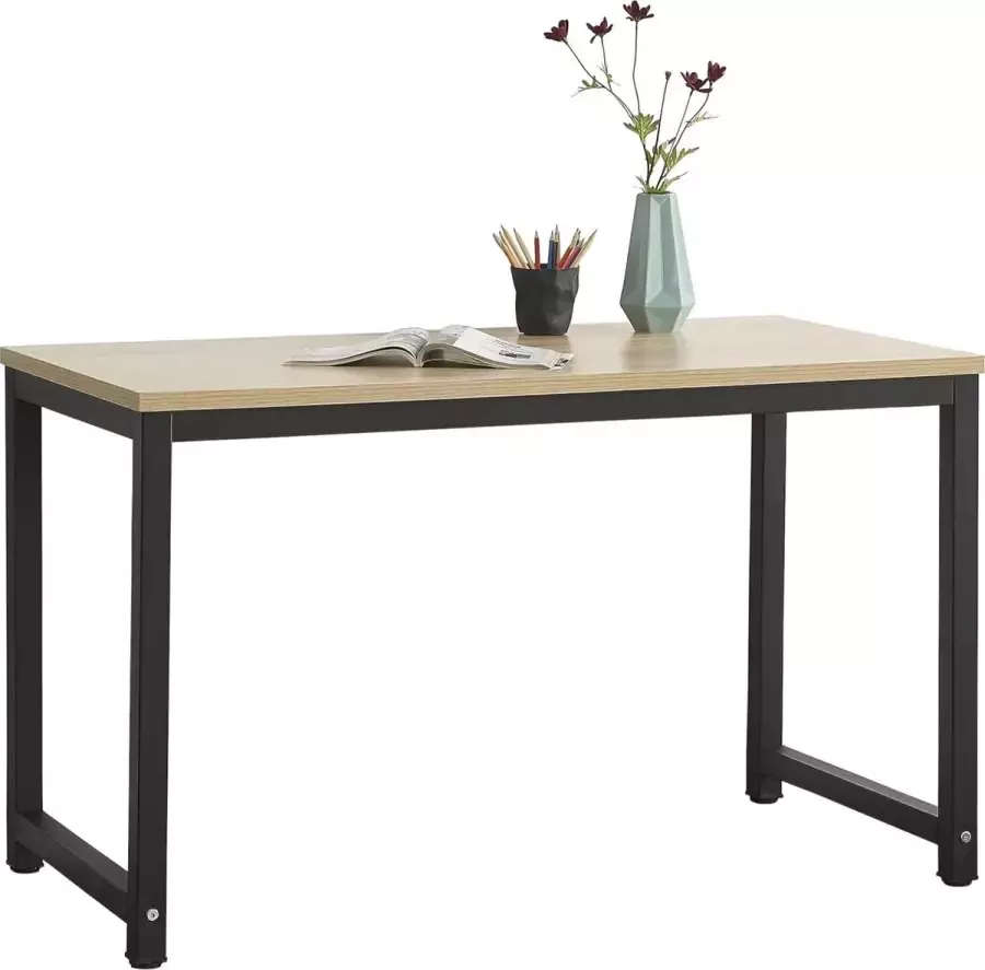 En.casa Bureau laptoptafel Herning 120x60x75 cm zwart en eiken