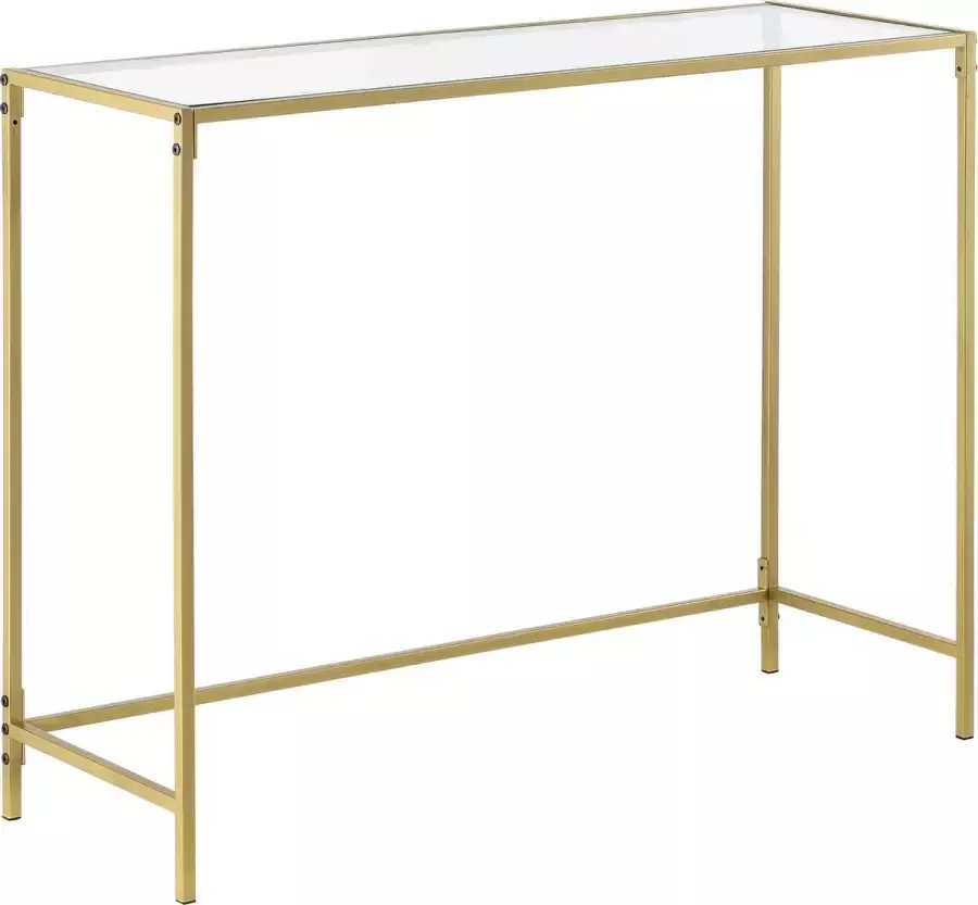 En.casa Console tafel Alajarvi sidetable glas 100x35x80 cm goud