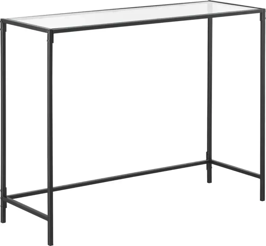 En.casa Console tafel Alajarvi sidetable glas 100x35x80 cm zwart