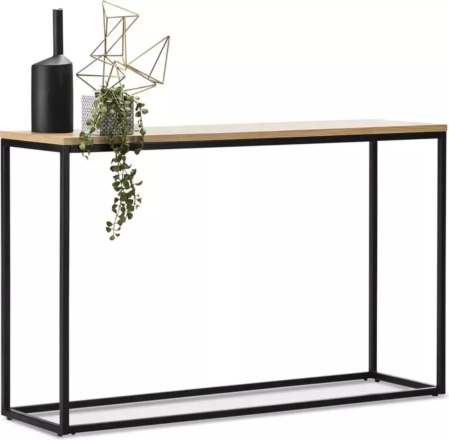 En.casa Console tafel sidetable Kittilä zwart en houtkleurig