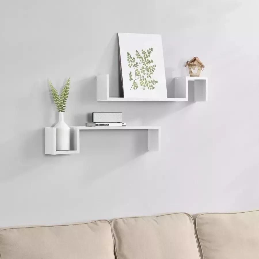 En.casa [ ] Design Wandplank tweedelige set wit