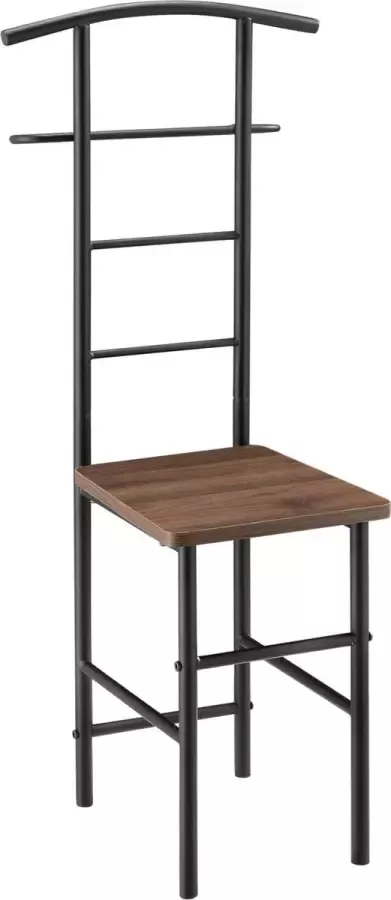 En.casa Dressboy kledingrek stoel 107x45x45 cm walnootkleurig