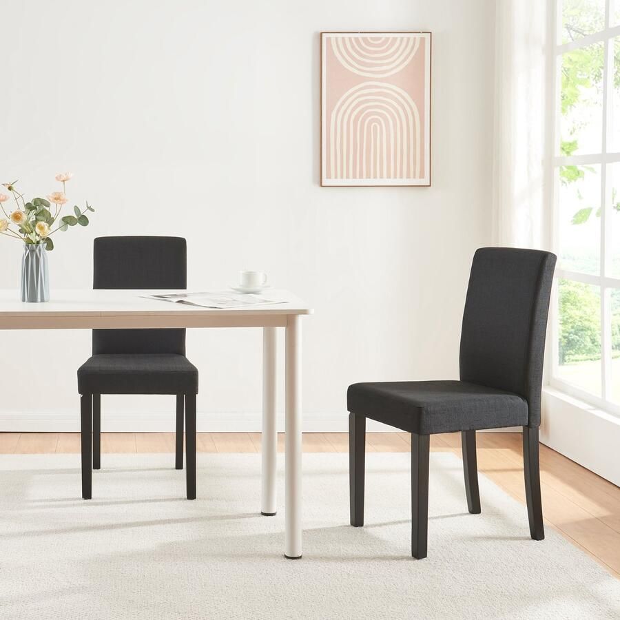 En.casa Eetkamerstoel set van 2 Hamburg eetkamerstoelen zwart [ ]