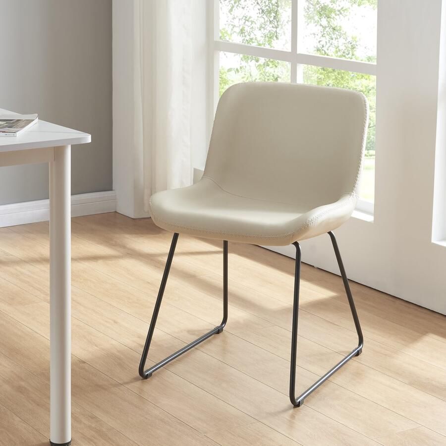 En.casa Eetkamerstoel set van 2 Kannus 77x50x62 cm beige en zwart