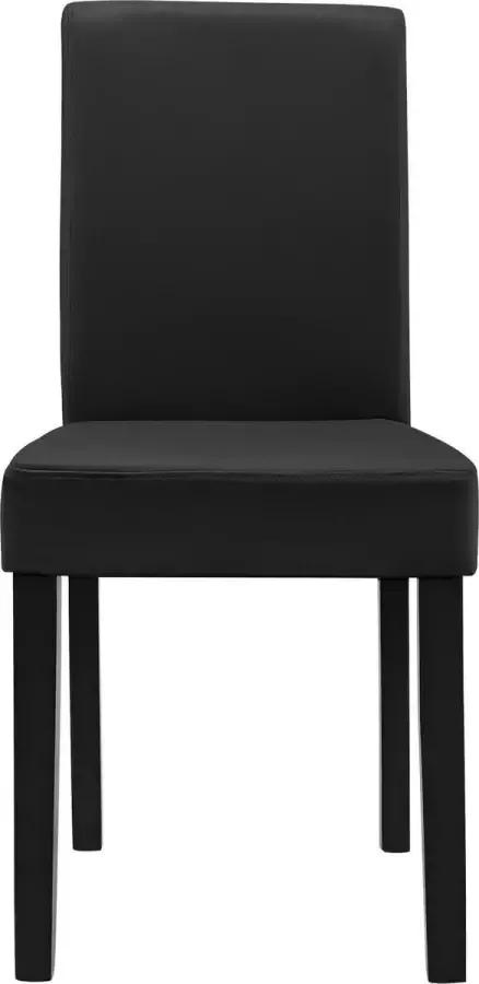 En.casa Eetkamerstoel Set van 2 stuks Kunstleer Kleur zwart Afmeting (BxDxH) 37~42 x 48 x 90 cm