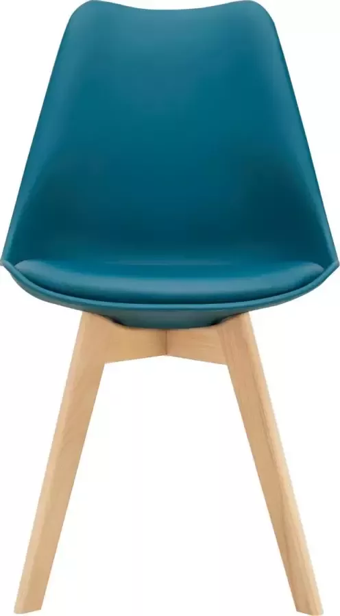En.casa Eetkamerstoel – Set van 2 stuks – Kunstleer zitting – Afmeting (HxBxD) 84 x 49 x 57 cm – Zithoogte 49 5 cm – Kleur turquoise - Foto 2