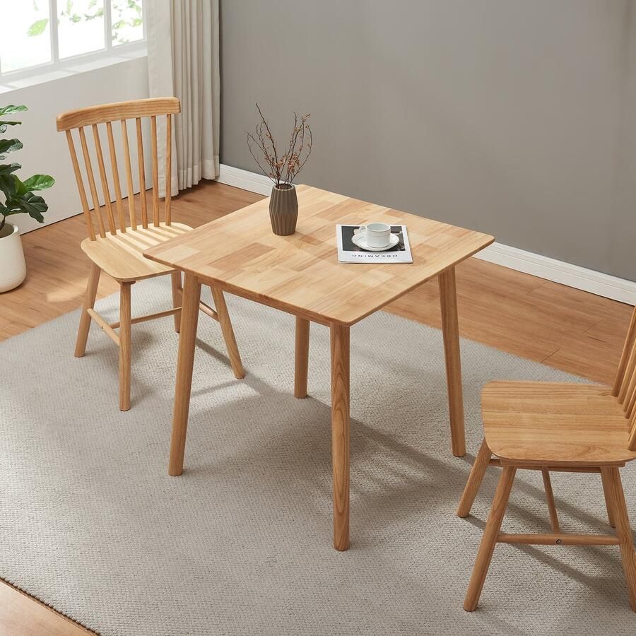 En.casa Eettafel Klijori 75x75x74 cm rubberhout naturel [ ]