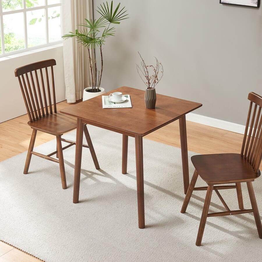 En.casa Eettafel Klijori 75x75x74 cm rubberhout walnootkleurig [ ]