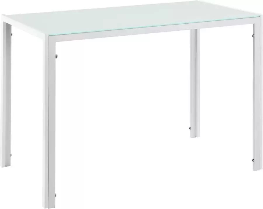 En.casa Eettafel Porvoo gehard glas 8 mm 105x60x75 cm wit