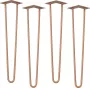 En.casa Hairpin poten tafelpoten 2-punt set van 4 72 cm bruin-koperachtig - Thumbnail 1