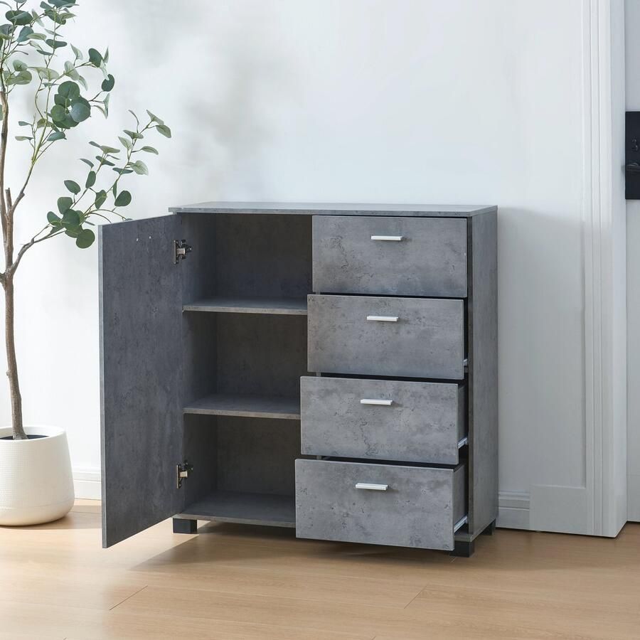 En.casa Halmeubel Döbritz 84x80x28 cm betonkleurig