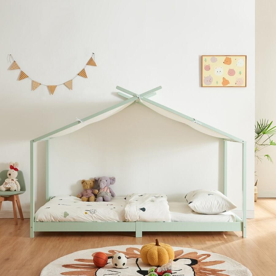 En.casa Kinderbed Brome huisbed 90x200 cm mint [ ]