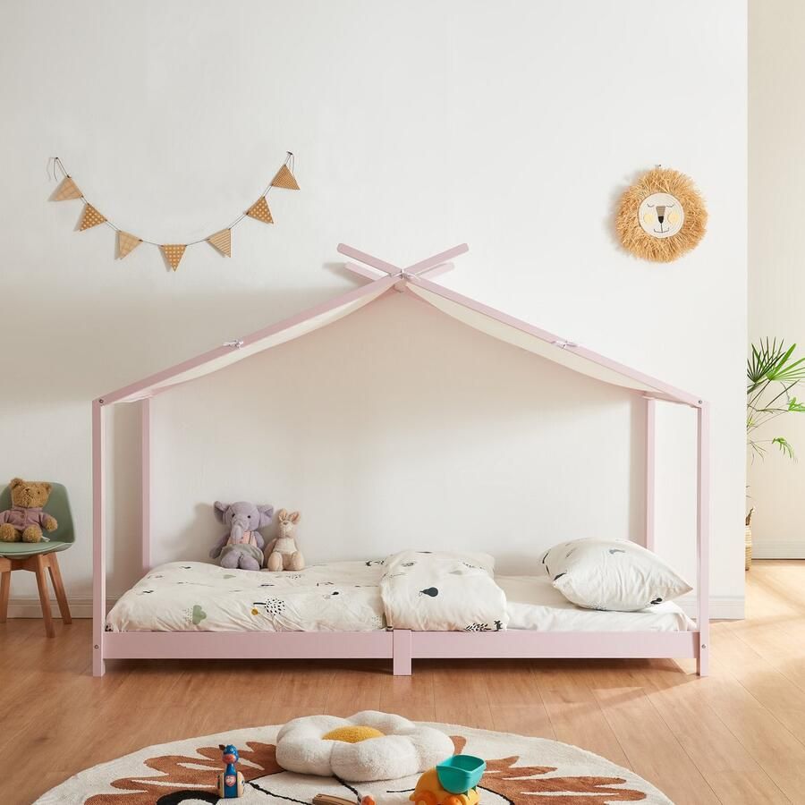 En.casa Kinderbed Brome huisbed 90x200 cm roze [ ]